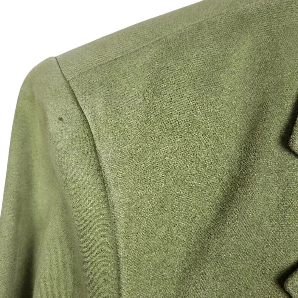 Talbots Lime Green 3 Button Blazer Jacket Polyester Microfiber Lined Size 8 - Picture 5 of 11